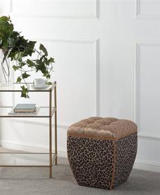 img 4 attached to Leopard Print 🐆 Ottoman by Jennifer Taylor Home