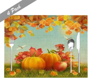 img 3 attached to 🦃 Premium CNNLUG Thanksgiving Dragonfly Placemats: Heat Resistant and Stylish