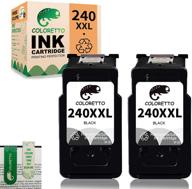 remanufactured printer ink cartridge replacement for canon pg-240xxl 240 xl - compatible with pixma mx472, mx452, mx532, mx432, mx512, mg3620 - special edition includes 2 bookmarks - combo pack (2 black) logo