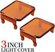 🔦 amber protective lens covers for akd part 3 inch off road driving light bar pods, work lights, led cubes, fog lights logo