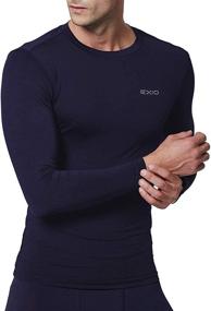 img 1 attached to ❄️ EXIO Mens Thermal Midweight Baselayer Compression Top Long-Sleeve Underwear Shirt/Bottom - Ideal for Winter-Gear