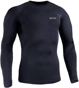 img 4 attached to ❄️ EXIO Mens Thermal Midweight Baselayer Compression Top Long-Sleeve Underwear Shirt/Bottom - Ideal for Winter-Gear