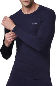 img 2 attached to ❄️ EXIO Mens Thermal Midweight Baselayer Compression Top Long-Sleeve Underwear Shirt/Bottom - Ideal for Winter-Gear