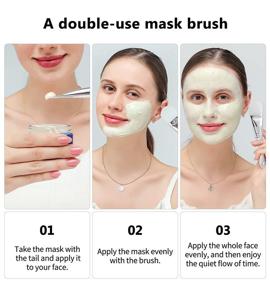 img 3 attached to 🖌️ Double-Ended Face Mask Brush - Soft Makeup Applicator for Smooth and Even Mud Mask Cream - Beauty Tools for Cosmetic Application