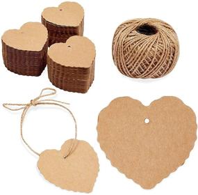 img 4 attached to 🏷️ Heart-Shaped Brown Kraft Paper Gift Tags with String, Bulk Pack of 300 (2.3 x 2.2 in)