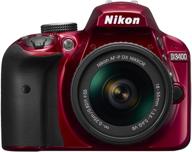 красная камера nikon d3400 с объективом af-p dx nikkor 18-55mm f/3.5-5.6g vr логотип