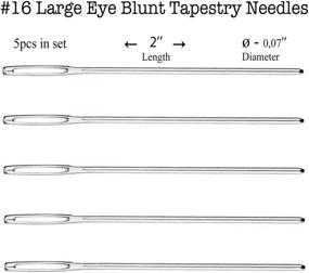 img 2 attached to 🧵 5-Piece Tapestry Darning Needle Set: Large Eye Blunt Needles for Crochet, Knitting, Crafting - Sizes 16, 18, 20, 22, 24