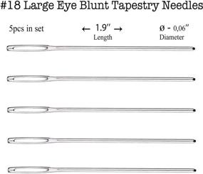 img 1 attached to 🧵 5-Piece Tapestry Darning Needle Set: Large Eye Blunt Needles for Crochet, Knitting, Crafting - Sizes 16, 18, 20, 22, 24