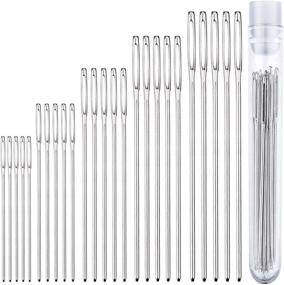 img 4 attached to 🧵 5-Piece Tapestry Darning Needle Set: Large Eye Blunt Needles for Crochet, Knitting, Crafting - Sizes 16, 18, 20, 22, 24