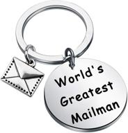 world's best mailman keychain - ideal gift for mail carriers, postal workers, and mailmen logo
