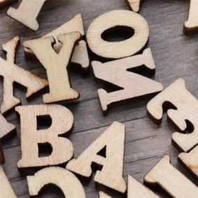 img 2 attached to 🔤 Artibetter 200pcs Wooden Alphabet: Perfect Embellishment for Arts & Crafts, DIY Decoration & Displays - Small 15mm Wood Letters