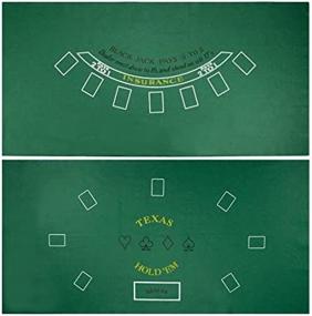 img 2 attached to 🃏 Brybelly Blackjack & Texas Hold 'Em Felt Mat – 2-in-1 Gaming Table Top: Poker Games & Blackjack - Casino-Style, Spill-Proof Layout Cloth Card Table