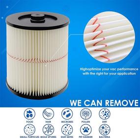 img 2 attached to 🔍 Craftsman Wet/Dry Shop Vac Replacement Filter - 2 Pack 9-17816 Air Cartridge Filter, Fits 5 Gallon & Larger Vacuum Cleaners