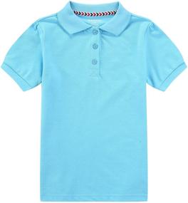 img 1 attached to 👚 Premium Quality Bienzoe Girls' School Uniform: 2 Pack of Breathable Short Sleeve Polo Shirts