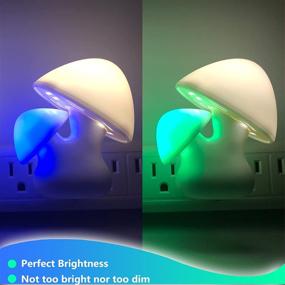 img 2 attached to 🍄 Hemucun Color-Changing Mushroom Night Light Lamp Decor Gift: Smart Sensor Dusk-to-Dawn LED NightLight for Kids – Ideal Bedroom/Bathroom/Kitchen Accessory [1pc/Pack]