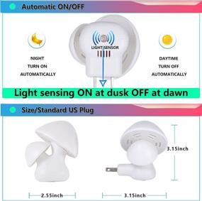 img 1 attached to 🍄 Hemucun Color-Changing Mushroom Night Light Lamp Decor Gift: Smart Sensor Dusk-to-Dawn LED NightLight for Kids – Ideal Bedroom/Bathroom/Kitchen Accessory [1pc/Pack]