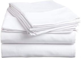 img 4 attached to 🛏️ Hotel Luxury Queen Size Sheet Set - 4 Piece Bed Set - Extra Soft, Deep Pockets, Breathable & Cooling - White Solid Sheets