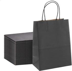 img 4 attached to 🛍️ High-Quality Black Kraft Paper Gift Bags 5.25x3.75x8 - Pack of 100, Perfect for Shopping, Gifting, Merchandise, Parties & Business