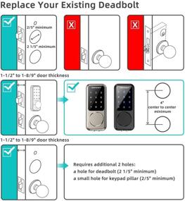 img 1 attached to 🔒 СМОНЕТ Смарт-замок: Безключевой доступ, Удаленное закрытие/открытие для обеспечения безопасности дома – Простая установка, Голосовое управление, Сенсорная клавиатура на сенсорном экране – Кодовый блокировщик дверного замка с функцией Bluetooth для отелей и офисов