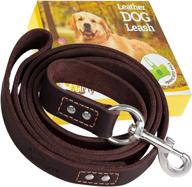 adityna premium leather dog leash - 6-foot heavy-duty leash for extra large, large, and medium dogs - strong and soft dog training leash logo