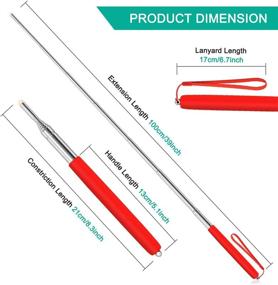 img 3 attached to 📏 Alcoon 3 Pack Telescopic Teachers Pointer: Extendable Handheld Presenter for Classroom Presentations, Whiteboard use with Lanyard - 39 Inch (Black, Red, Blue)