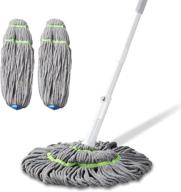 boomjoy twist mop: self-wringing microfiber ratchet tornado wet mop with 3 reusable heads for floor cleaning logo