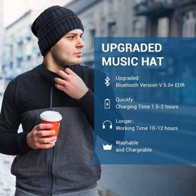img 1 attached to 🎧 Men's Bluetooth Beanie Hat - Perfect Stocking Stuffer for Husband, Teen Boy, and HIM