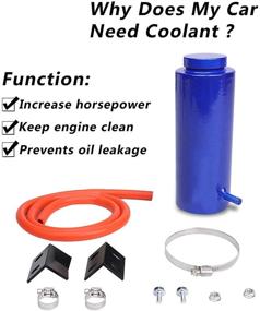 img 3 attached to 🚗 Universal 800ml Car Radiator Coolant Overflow Oil Catch Tank with Cooling Catch Bottle for Reservoir Heatsinks - Blue Aluminum Billet by BLACKHORSE-RACING