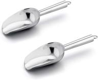 🍨 set of 2 mini ice scoops, e-far 3 ounce stainless steel scoops for ice cubes, candy, flour, sugar - versatile metal utility scoops for canisters, baking, kitchen pantry - rust proof & dishwasher safe logo