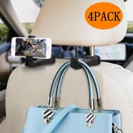 🚗 versatile 2-in-1 car headrest hook with phone holder - ormeli back seat hanger hooks for bags, clothes, and groceries (4 pack) logo