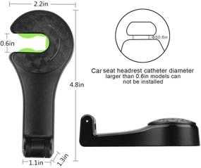 img 2 attached to 🚗 Versatile 2-in-1 Car Headrest Hook with Phone Holder - Ormeli Back Seat Hanger Hooks for Bags, Clothes, and Groceries (4 Pack)