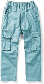 img 2 attached to 👕 Cotton Pull Cargo Boys' Clothing with Multiple Pockets - Mesinsefra