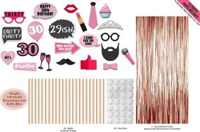 img 3 attached to 🎉 30th Birthday Photo Props and Party Supplies in Rose Gold - Glittery Dirty Thirty Decorations and Backdrop Ideas