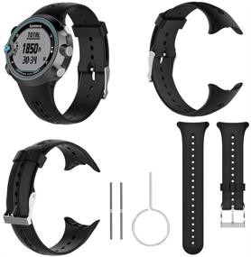 img 3 attached to ⌚ Black Silicone Replacement Strap for Garmin Swim Watch - MOTONG