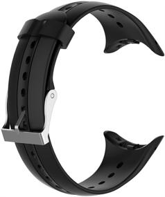 img 2 attached to ⌚ Black Silicone Replacement Strap for Garmin Swim Watch - MOTONG