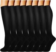 🧦 8 pairs of compression socks for women & men - premium circulation support (15-20mmhg) ideal for nurses, medical professionals, runners, and athletes logo