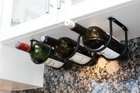 img 3 attached to 🍷 Black Farmhouse Decor Kitchen Organization and Storage Rack - Wallniture Andora: Under Cabinet Wine Rack for 3 Liquor Bottles