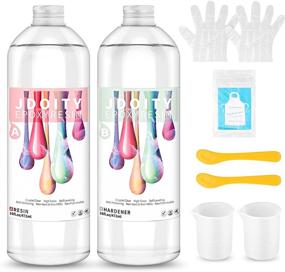 img 4 attached to 🎨 Crystal Clear 32oz Epoxy Resin Kit: Ideal for Art, Jewelry, DIY Crafts - Includes Silicone Measuring Cups, Stir Sticks, Gloves, and Apron!