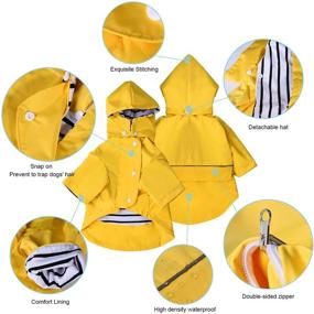 img 2 attached to 🐶 DOZCA Foldable Dog Raincoat with Hood, Waterproof Poncho, Reflective Strap, Lightweight Rainproof Slicker Clothes with Bells for Small to Medium Pets