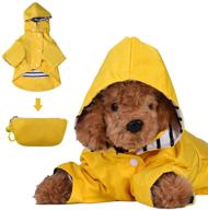 🐶 dozca foldable dog raincoat with hood, waterproof poncho, reflective strap, lightweight rainproof slicker clothes with bells for small to medium pets логотип