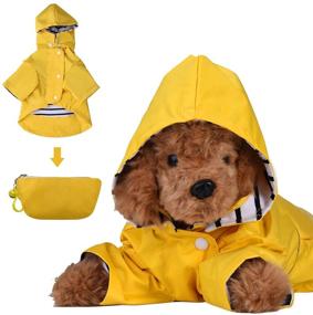 img 4 attached to 🐶 DOZCA Foldable Dog Raincoat with Hood, Waterproof Poncho, Reflective Strap, Lightweight Rainproof Slicker Clothes with Bells for Small to Medium Pets