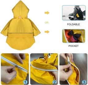 img 3 attached to 🐶 DOZCA Foldable Dog Raincoat with Hood, Waterproof Poncho, Reflective Strap, Lightweight Rainproof Slicker Clothes with Bells for Small to Medium Pets