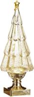 🎄 sparkle goldtone christmas tree lighted acrylic decorative tabletop figurine - 13.75 inch height logo