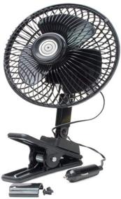 img 1 attached to 🚗 RoadPro RP-1137 Oscillating Fan with Clip, Black: Stay Cool on the Go!