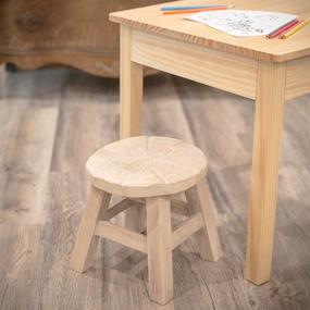 img 3 attached to 🐚 Exquisite Sand Dollar Design: Hand Carved Acacia Hardwood Decorative Short Stool for Chic Home Décor