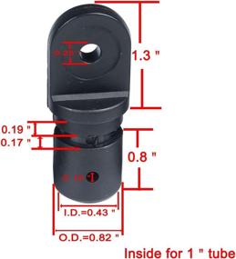 img 3 attached to 🔝 High-Quality MX 1 inch Bimini Top Fitting Hardware Eye End Cap 4pcs (Compatible with 1” Round Tube)
