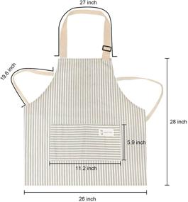 img 3 attached to 🍽️ Polma Aprons: 2 Pack Cotton Linen Adjustable Bib Aprons with 2 Pockets - Ideal for Men and Women in the Kitchen