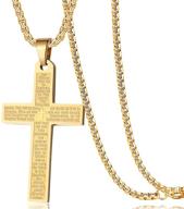 🔗 stylish rehoboth nail lord's prayer pendant necklace for men, women, and boys - stainless steel chain 24 inches logo