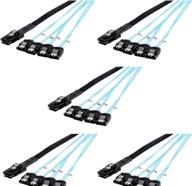 cablecreation [5 pack ] mini sas 36pin (sff-8087) male to 4 sata 7pin female cable логотип