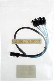 img 1 attached to CableCreation [5 Pack ] Mini SAS 36Pin (SFF-8087) Male To 4 SATA 7Pin Female Cable